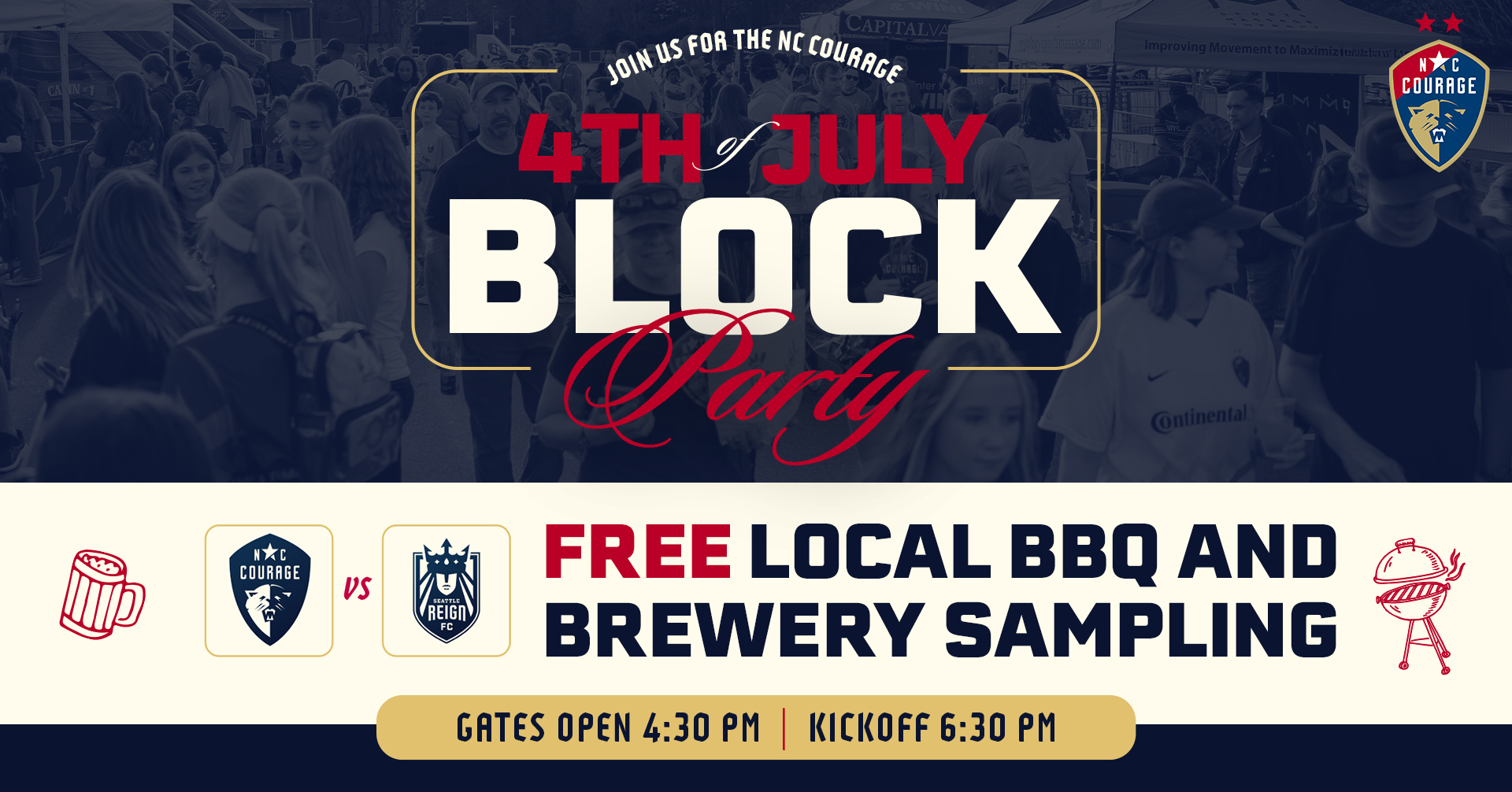 Creative from Event: 4th of July Block Party at the NC Courage Match!